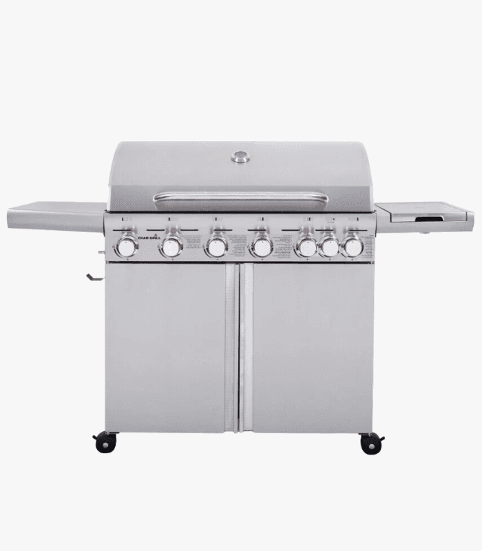 גריל גז 6 מבערים Char Grill + כירת צד KYQ-6S נירוסטה