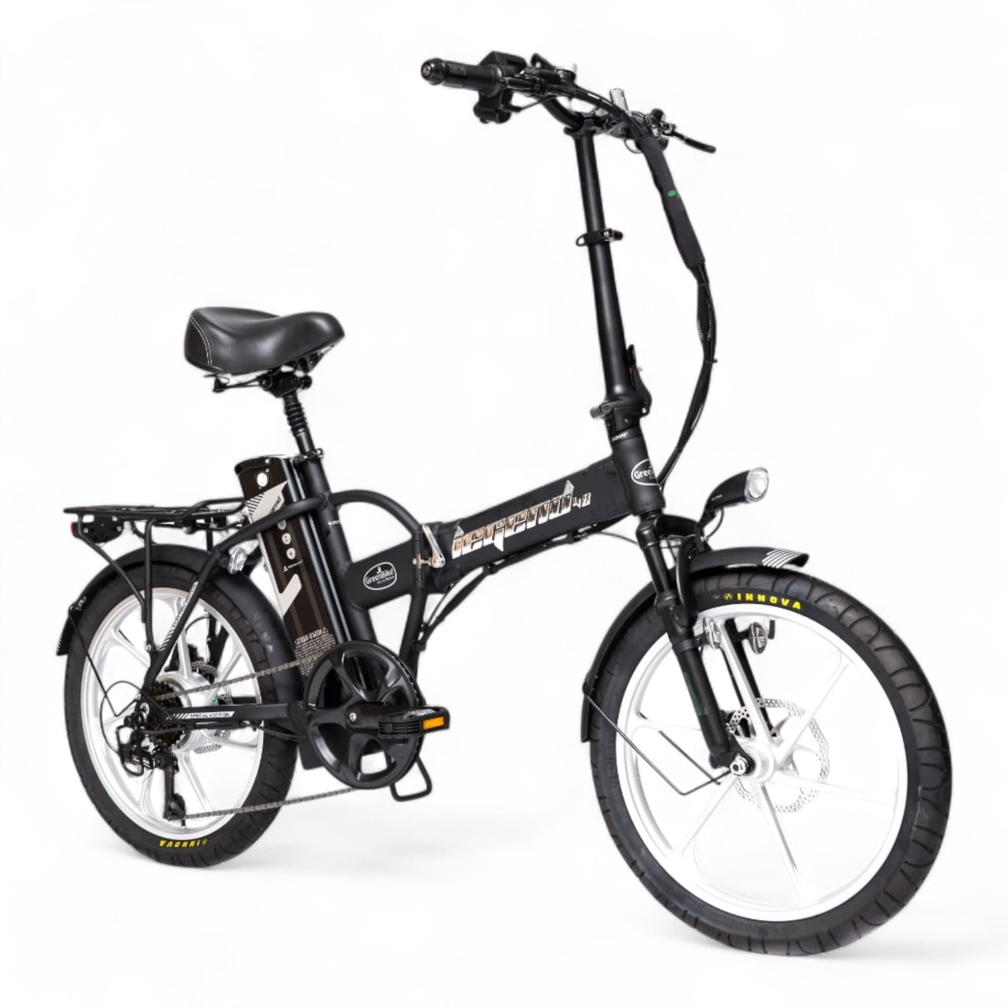 אופניים חשמליים גרין בייק לג'נד - מבט צד עם גלגלים גדולים