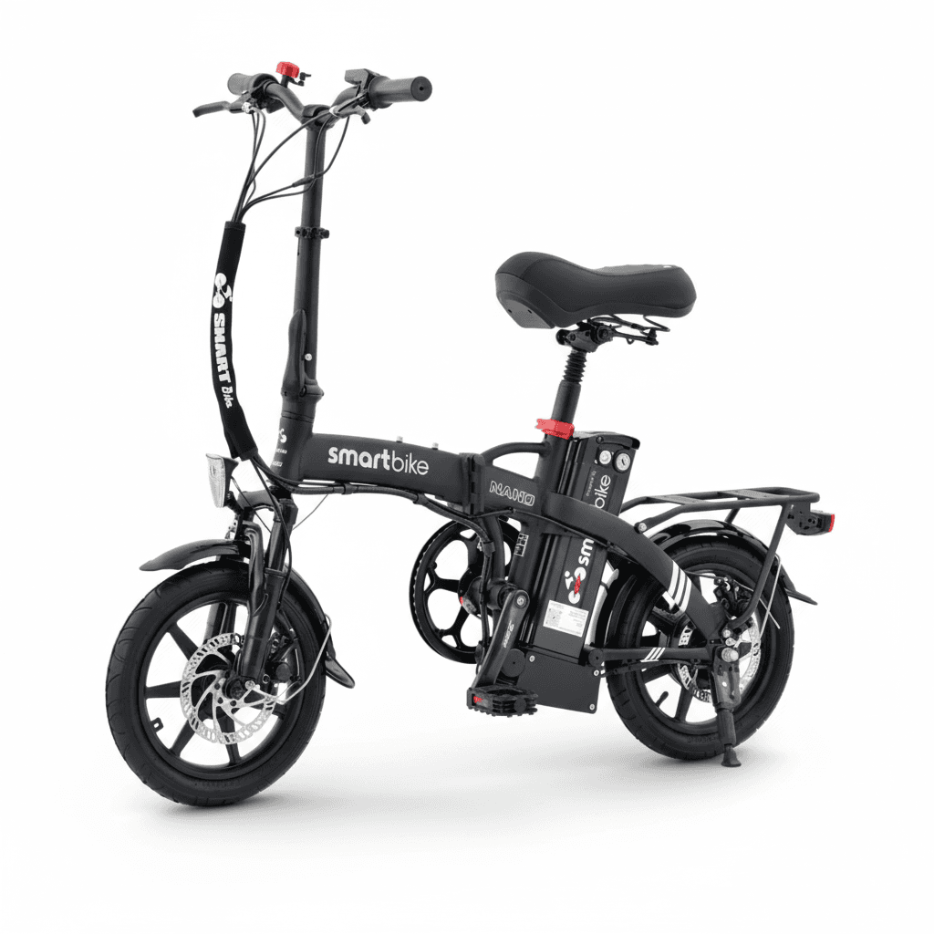 אופניים חשמליים מתקפלים Smart Bike NANO 48V בצבע שחור - מבט מהצד