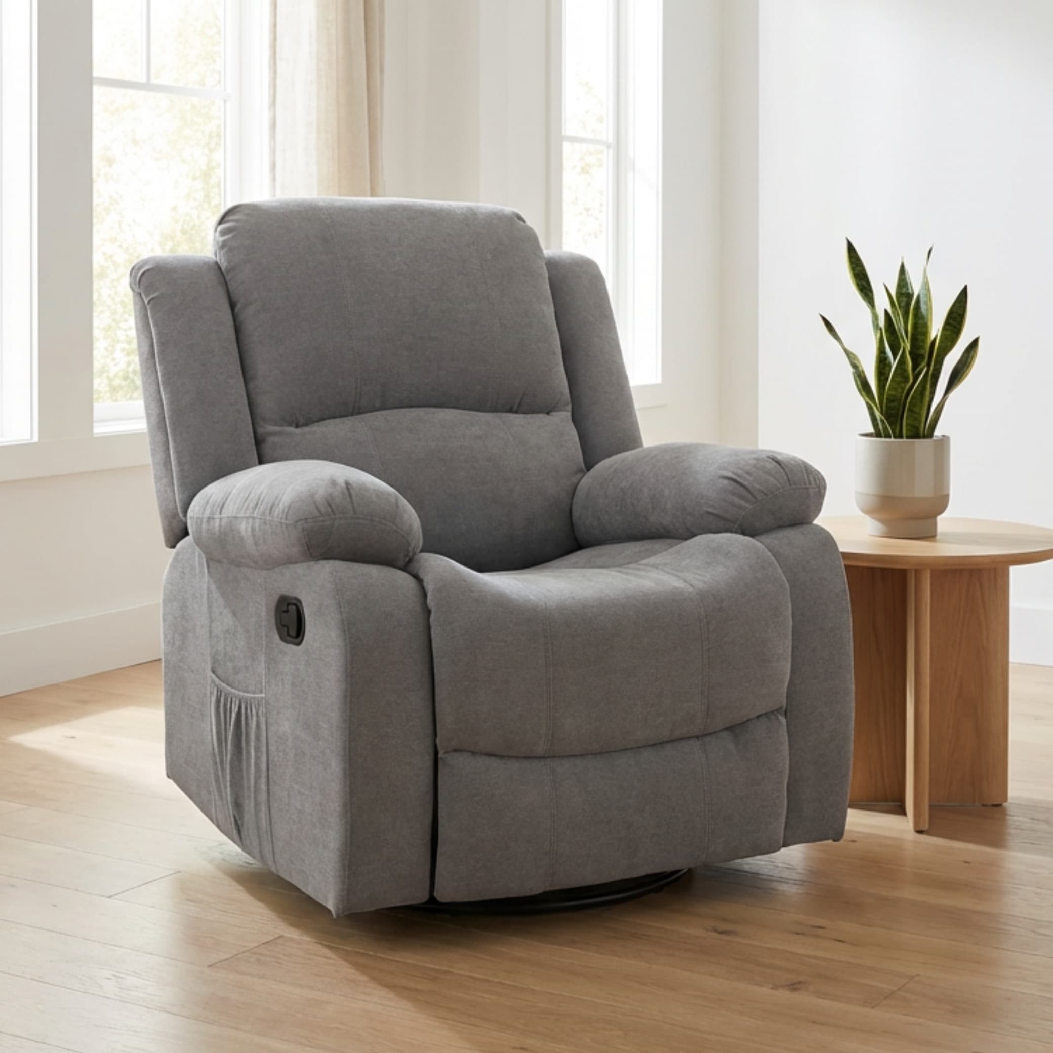 כורסת טלוויזיה עיסוי וחימום ריקלינר ידני Dolce Vita Torino Relax - בד אפור - תמונה ראשית