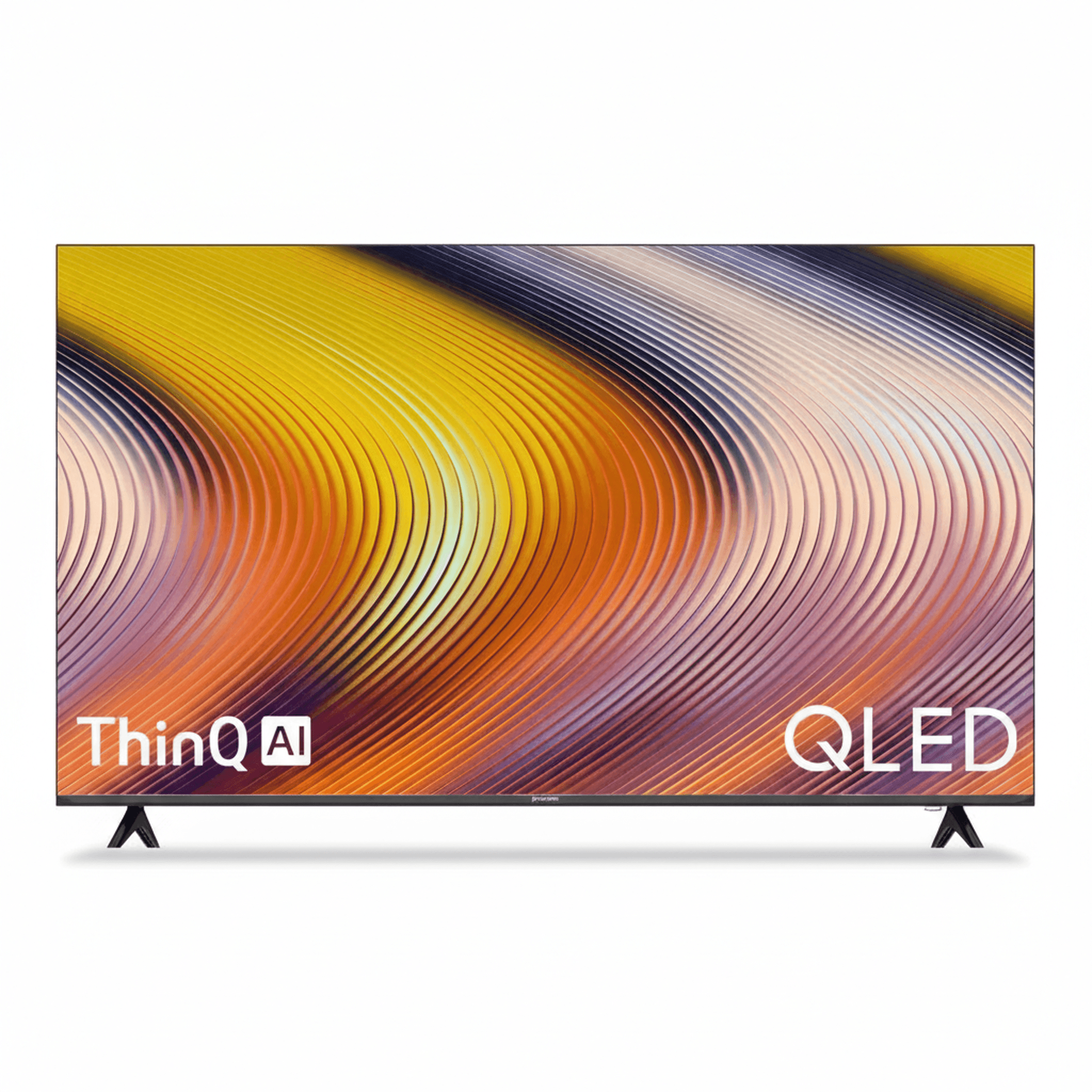 טלוויזיה פרוסוניק P65QOS3 QLED 65 אינץ' 4K - מבט קדמי עם מסך צבעוני ולוגו ThinQ AI