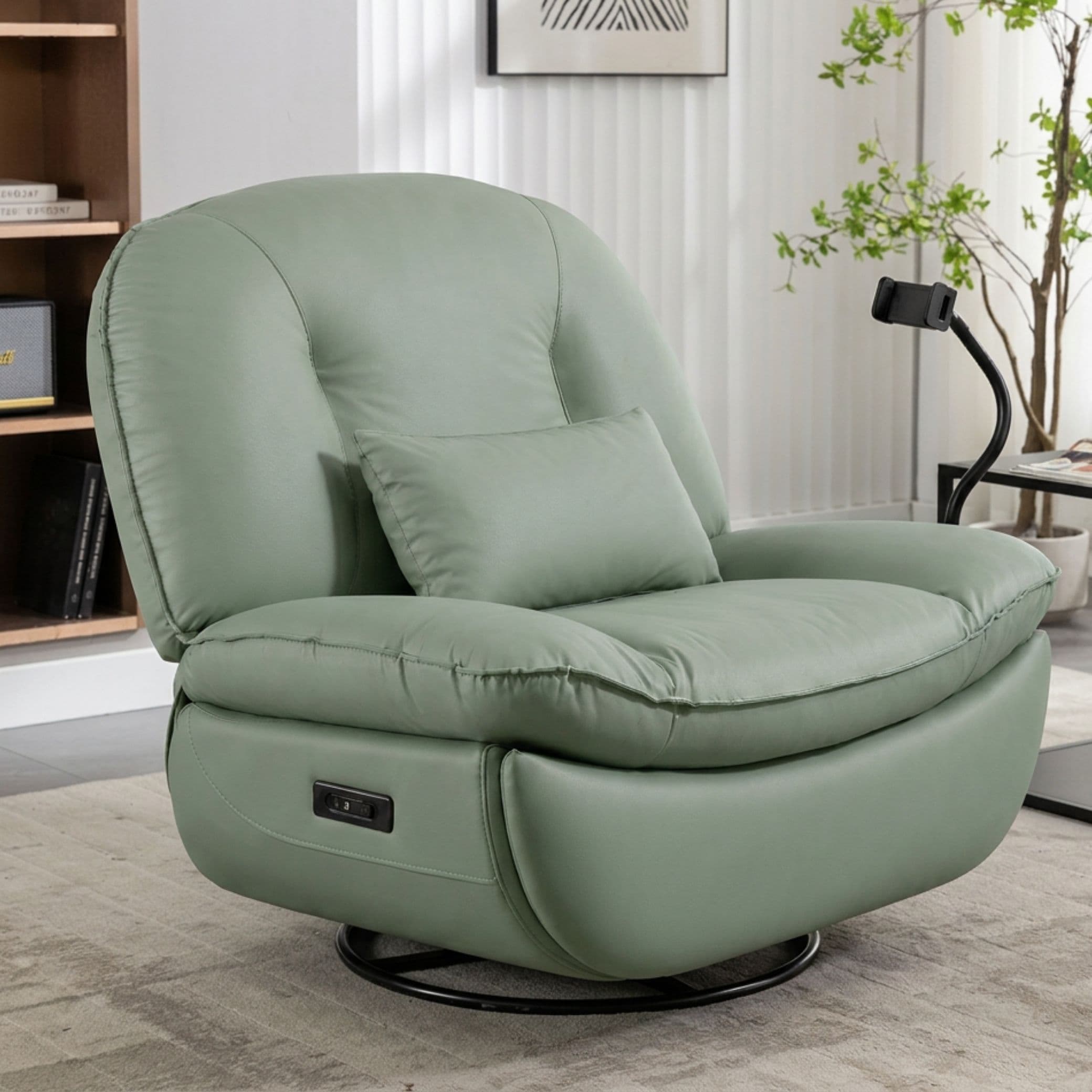 כורסת עיסוי וחימום חשמלית מסתובבת Dolce Vita Verona - עור Anti-Scratch ירוק + USB